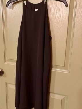 Pink Rose Black Trapeze Dress